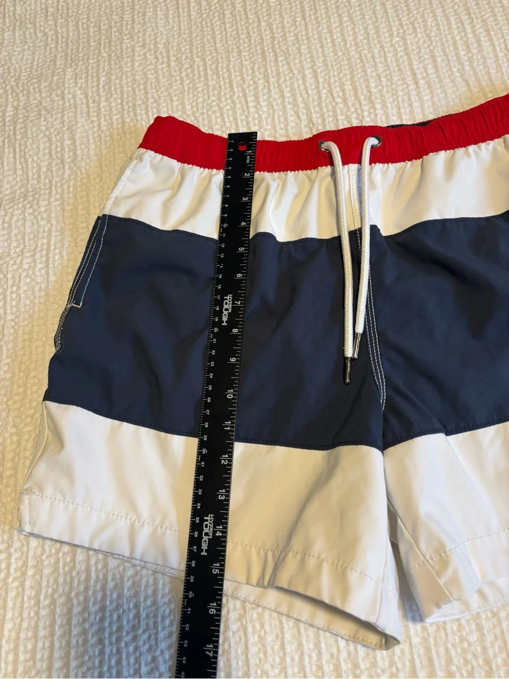 Abercrombie & Fitch men tri-color colorblocked swim trunk size Large